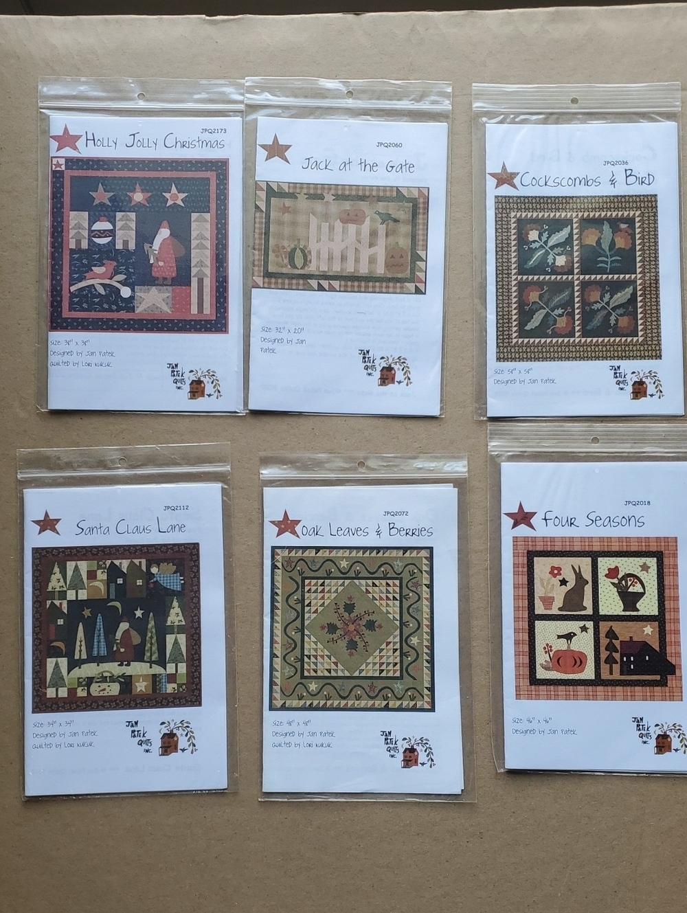 Assorted Quilt Pattern Pack - Folk Art Holiday & Seasonal Panels